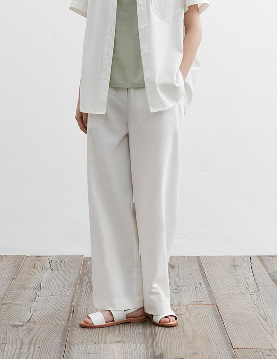 [Woman]Ordinary Wide Linen Pants_Off White