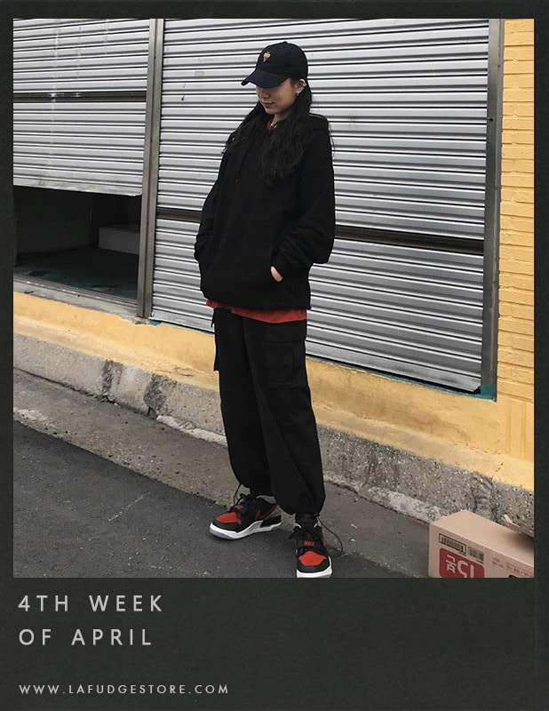 [LAFITS] Utility Wide Cargo Jogger Pants_Black지영