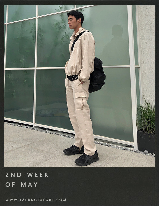 [SET] Lino Linen Ordinary Over Fit Crop Track Shirt Jacket Set Up_Linen Beige강지석