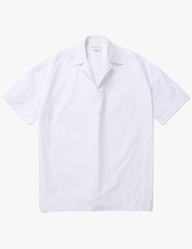 [썸머 ver.] Ordinary Over Fit Open Collar 1/2 Shirt_White