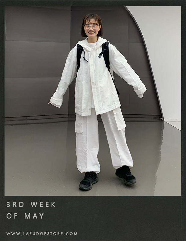 [SET] Lino Linen Ordinary Hood Shirt Set Up_White옥예나