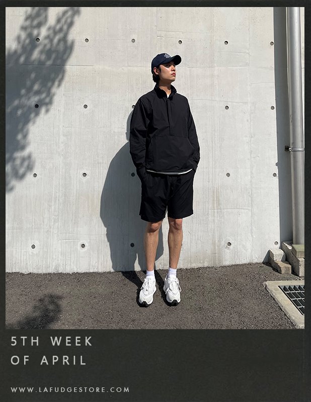 [SET]Ordinary Comfort Anorak Shirt Jacket 1/2 Pants Set Up_Black윤용욱