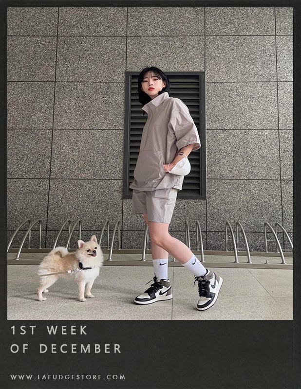[SET]Ordinary Comfort 1/2 Anorak Shorts Set Up_Neutral Gray김규리