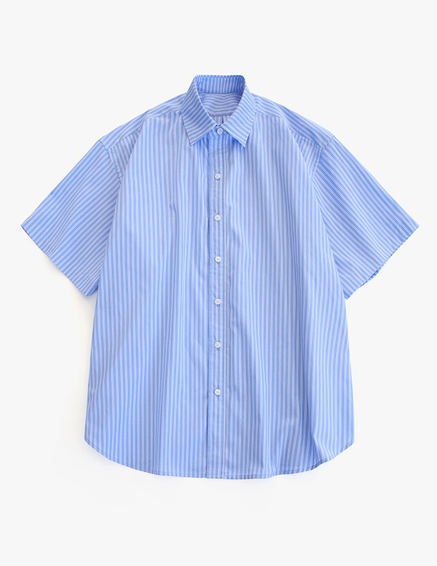 [여름원단]City Boy Big Over 1/2 Shirt_Blue Double Stripe