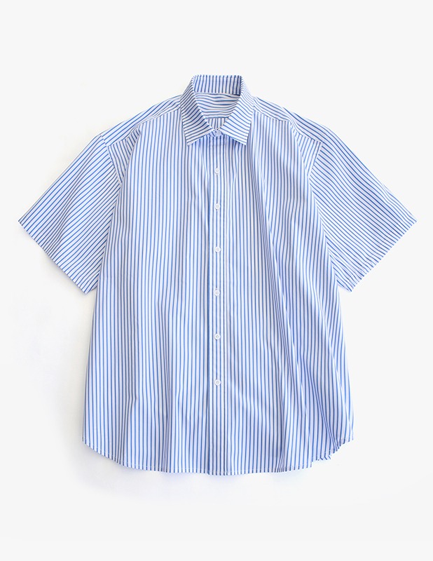 [여름원단]City Boy Big Over 1/2 Shirt_Sky Blue Stripe