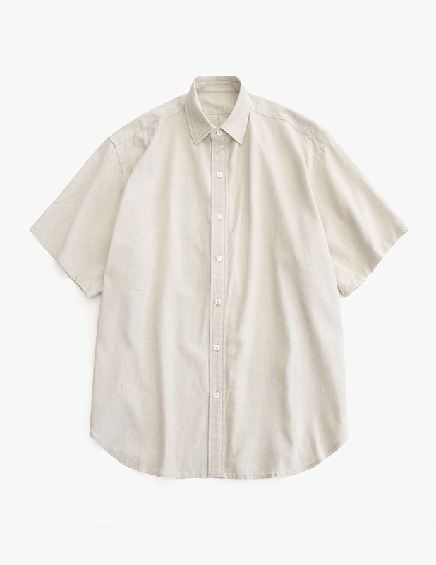 [여름원단]City Boy Big Over Linen 1/2 Shirt_Oatmeal
