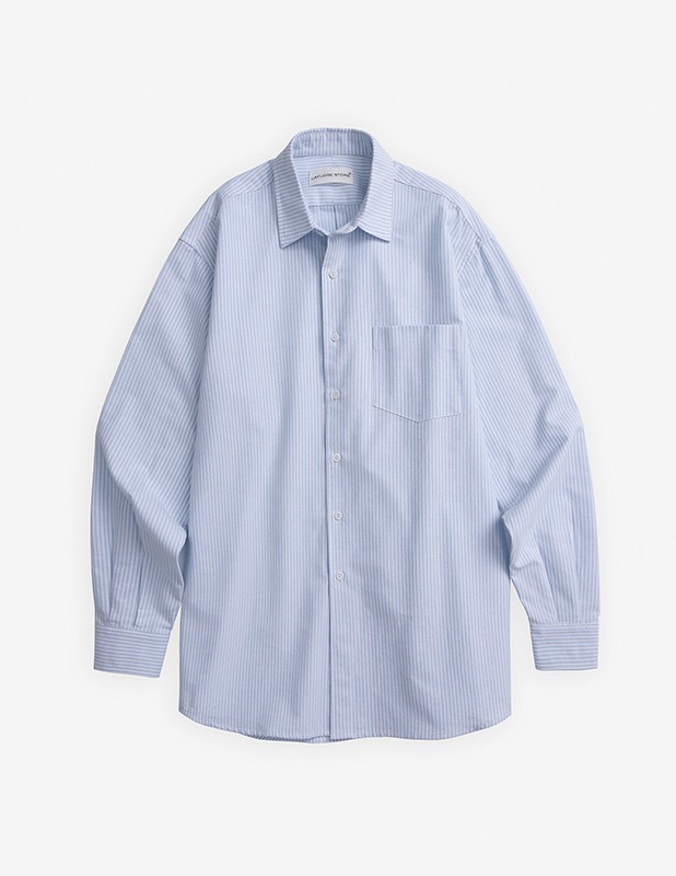 Broad Stripe Oxford French shirt_Blue Stripe