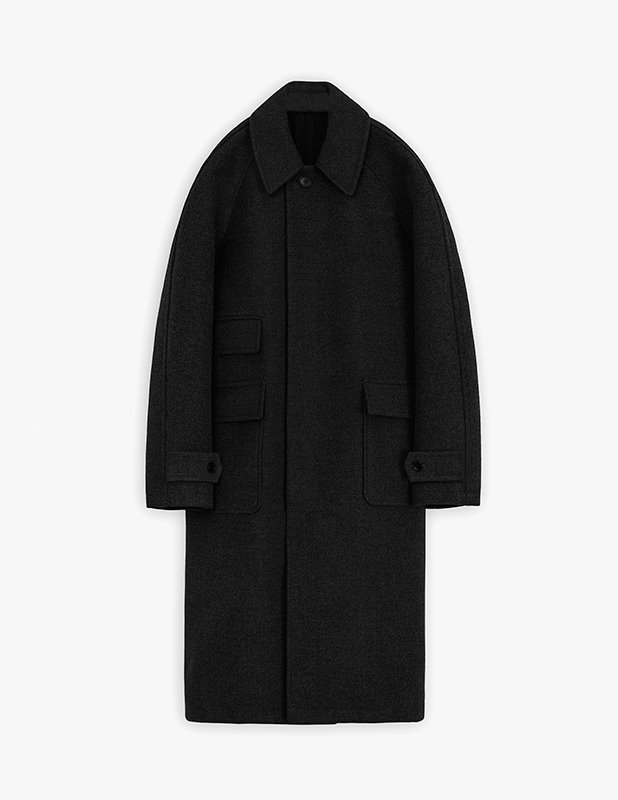Wool Rich Balmacaan Over Coat_Black