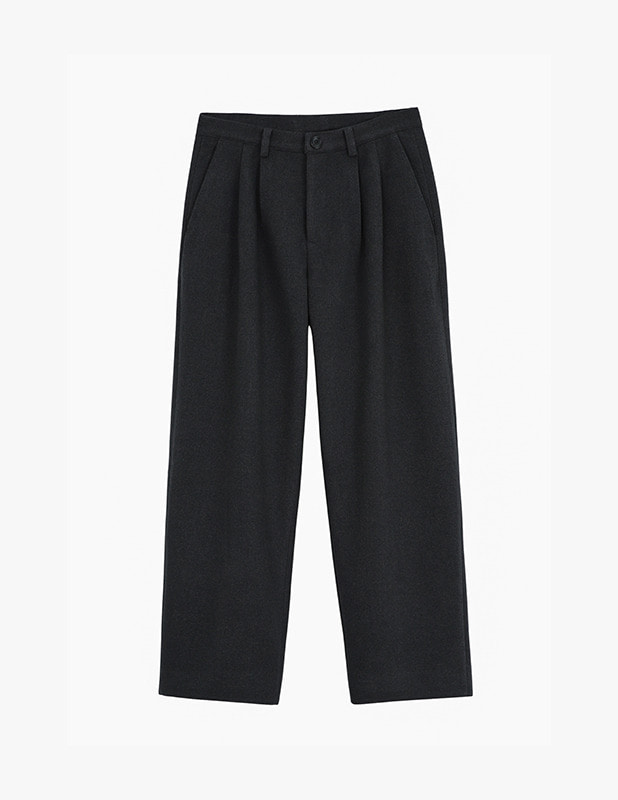 Woolrich Tapered Wide Two Tuck Wool Pants_Dim Gray