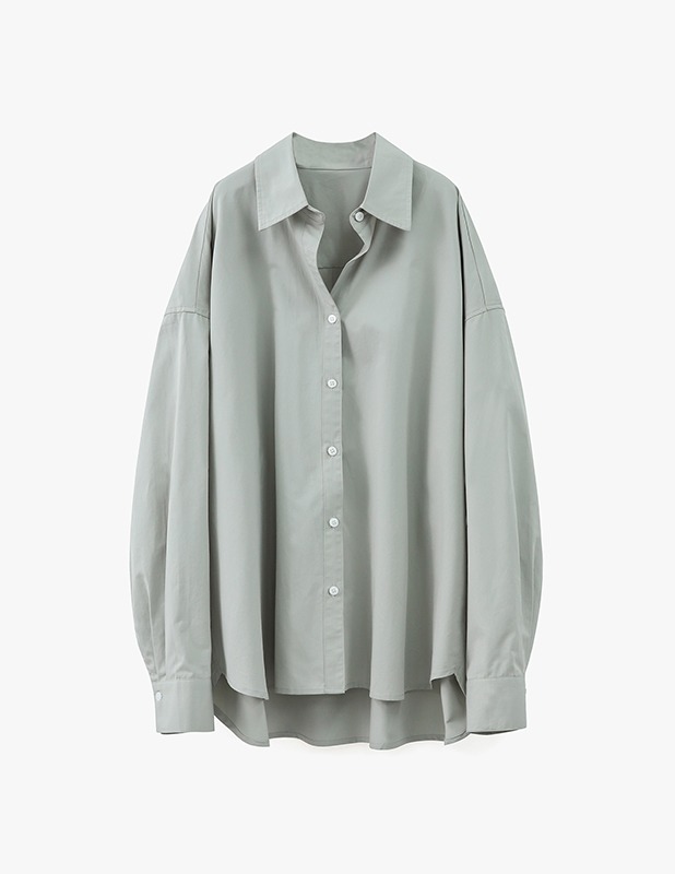 [Woman]Overfit French Shirt_Mint Gray
