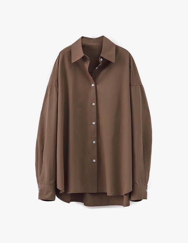 [Woman]Overfit French Shirt_Dark Brown