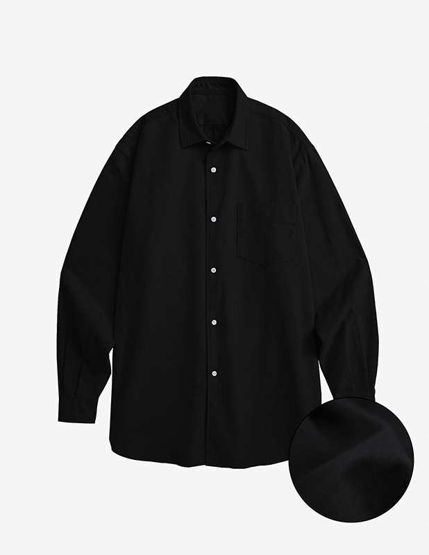 [FW버전] Napping Oxford Semi over French shirt_Black