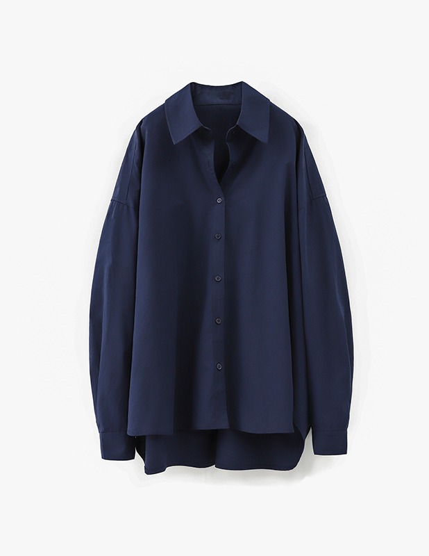 [Woman]Overfit French Shirt_Midnight Blue