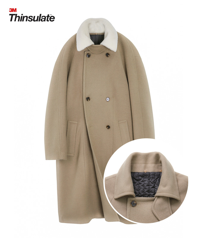 Woolrich Shirring Over Fit Double Coat_Camel