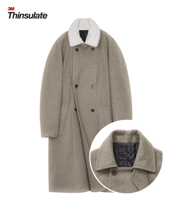 Woolrich Shirring Over Fit Double Coat_Wheat