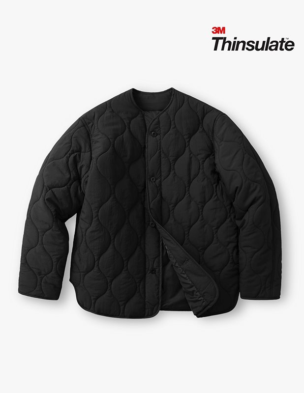 [3M Thinsulate] Down Quilting cardigan jacket_Black