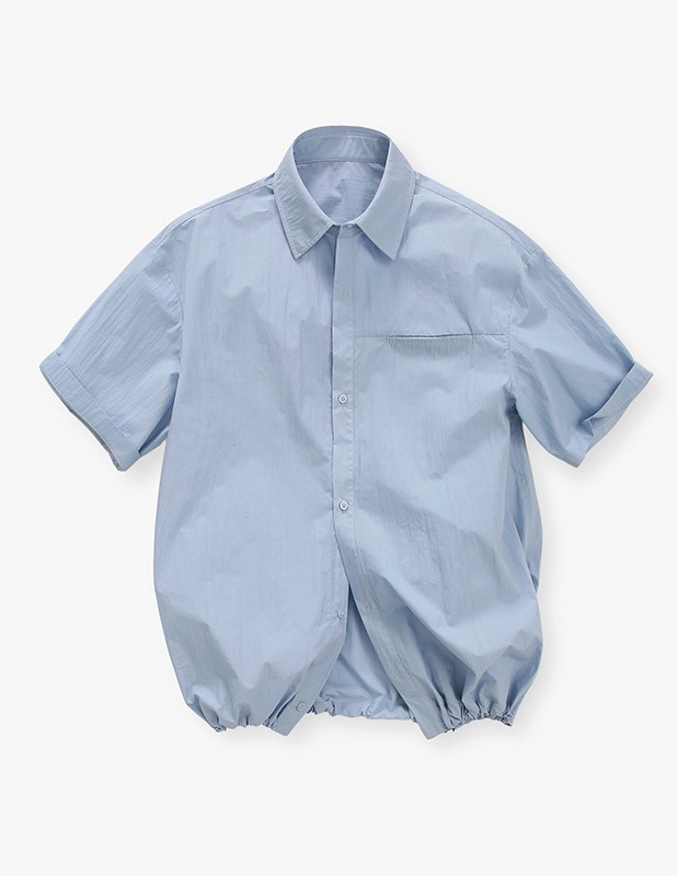 Wide String Half Shirt_Ice Blue