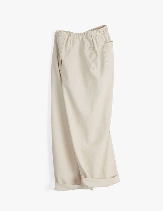 [Woman]Ordinary Wide Linen Pants_Oatmeal
