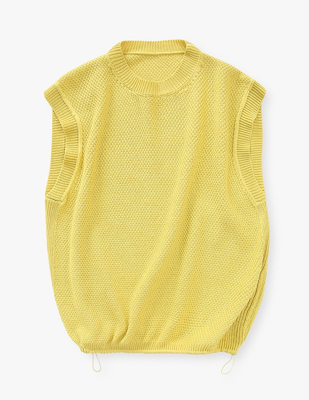 Wide String Knit Vest_Lemon Curry