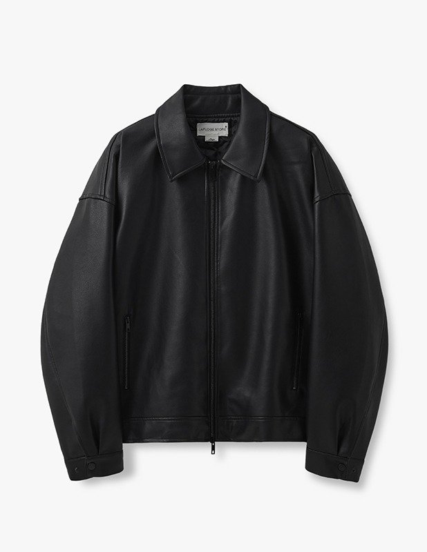 Buffing Leather overfit Blouson_Black