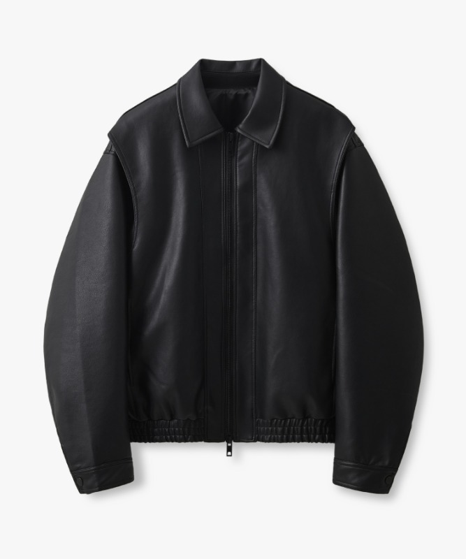 Buffing Leather Overfit MA-1 Jacket_Black