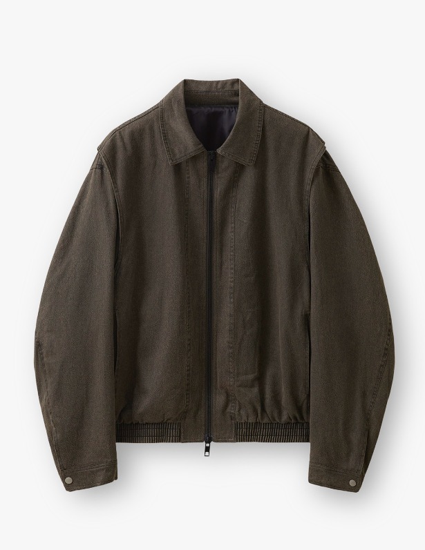 Buffing Leather Overfit MA-1 Jacket_Crack Brown