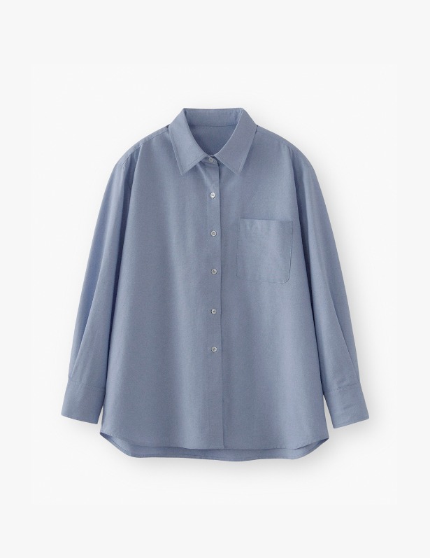 [Woman]Classic Semi Overfit Oxford Shirt_Classic Blue