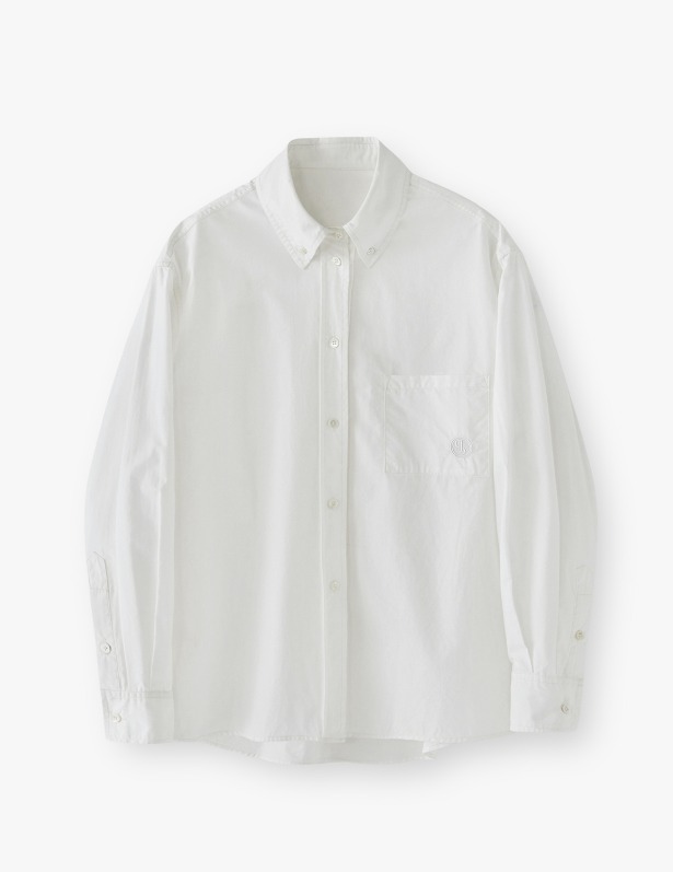 Natural Overfit Symbol Cotton Shirt_Off White