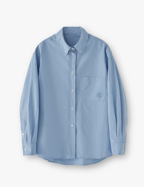 Natural Overfit Symbol Cotton Shirt_Royal Blue
