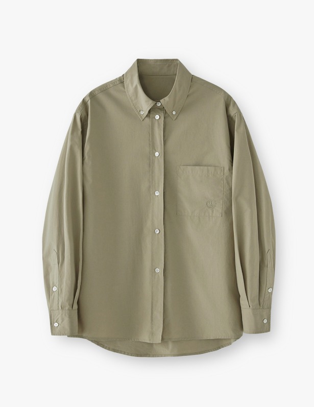 Natural Overfit Symbol Cotton Shirt_Khaki