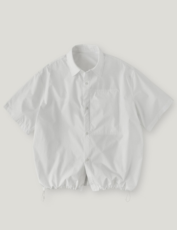 Ice Cotton String Short Sleeved Shirt_Off White