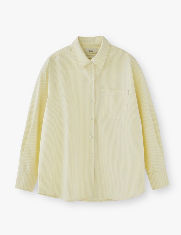 [Woman]Overfit Stripe Oxford Shirt_Sunny Yellow