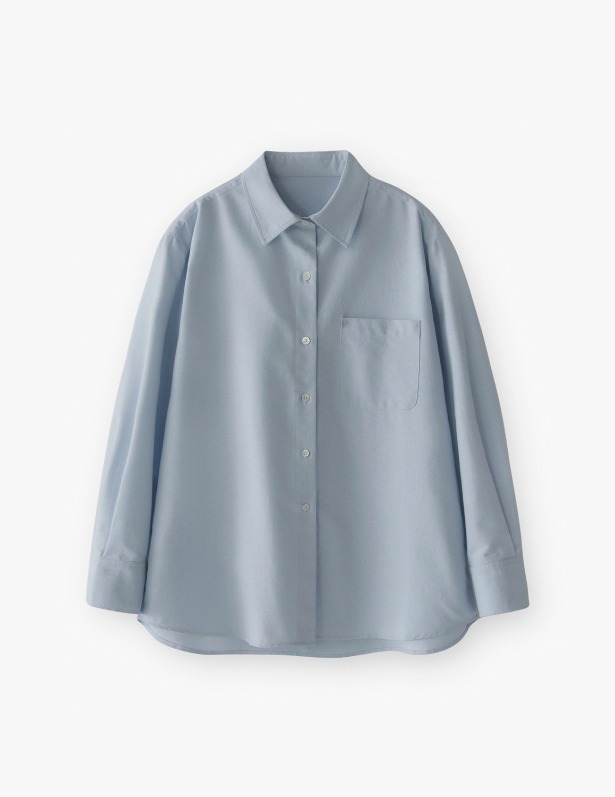 [Woman]Classic Semi Overfit Oxford Shirt_Purist Blue
