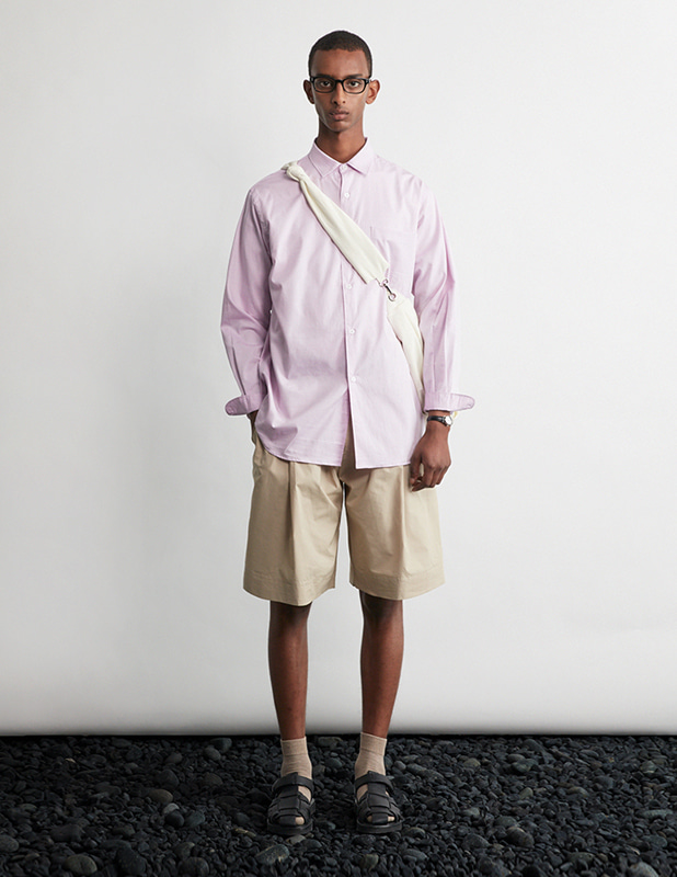 [여름원단]Linen Chambray French Shirt_Quarts Purple