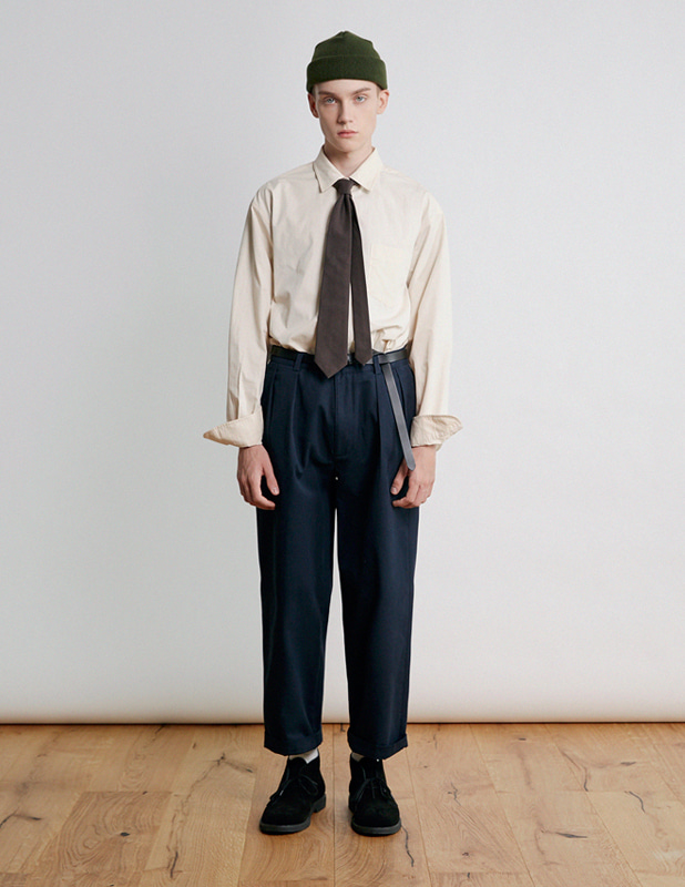 [Tie SET]Classic Cotton French Shirt_Light Beige