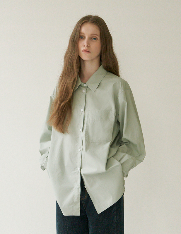 [Woman]Breeze Overfit Cotton Shirts_Harbor Gray