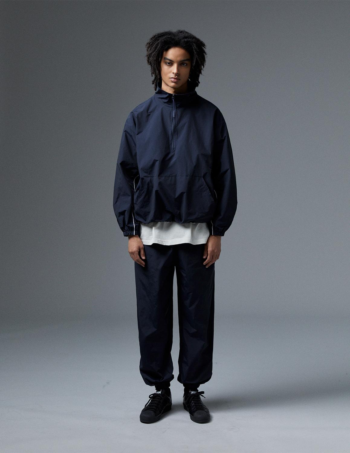 [SET UP]Windshell half zip-up Anorak Shirt&amp;Jogger Pants Set-up_Navy