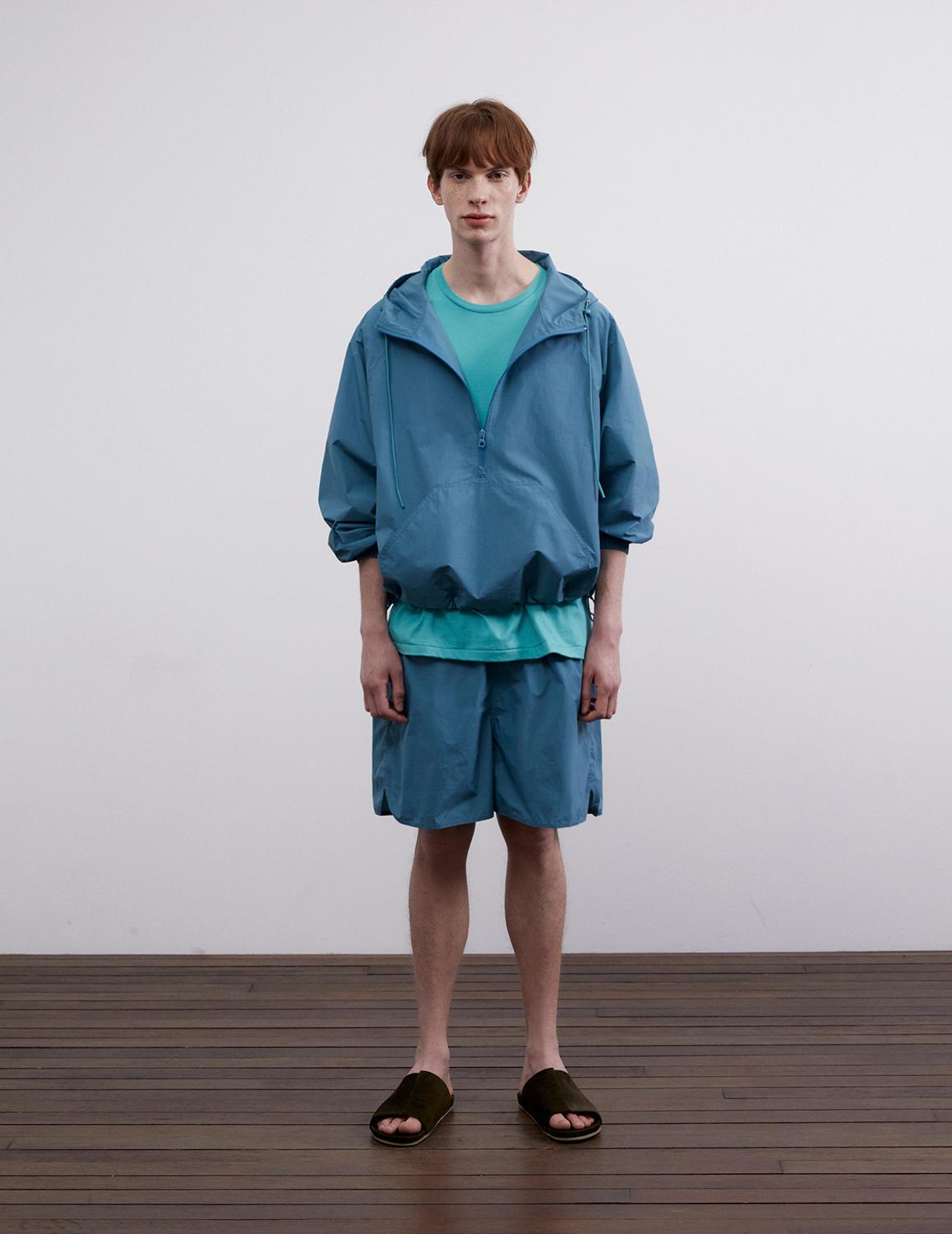 [Summer Ver.]Light Weather Pullover Hoodie Anorak &amp; Daily Shorts Set Up_Sea Blue