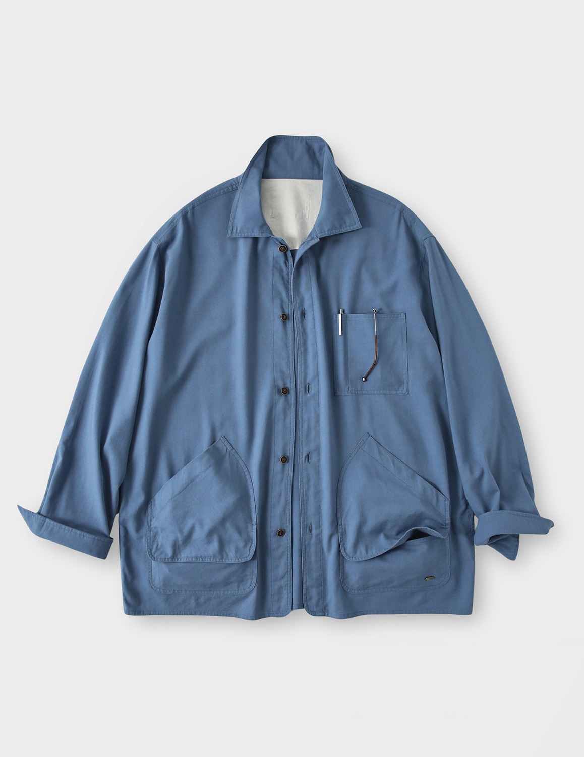 [SS Ver.]린넨 프렌치 워크 5P 셔츠 자켓_Clear Blue